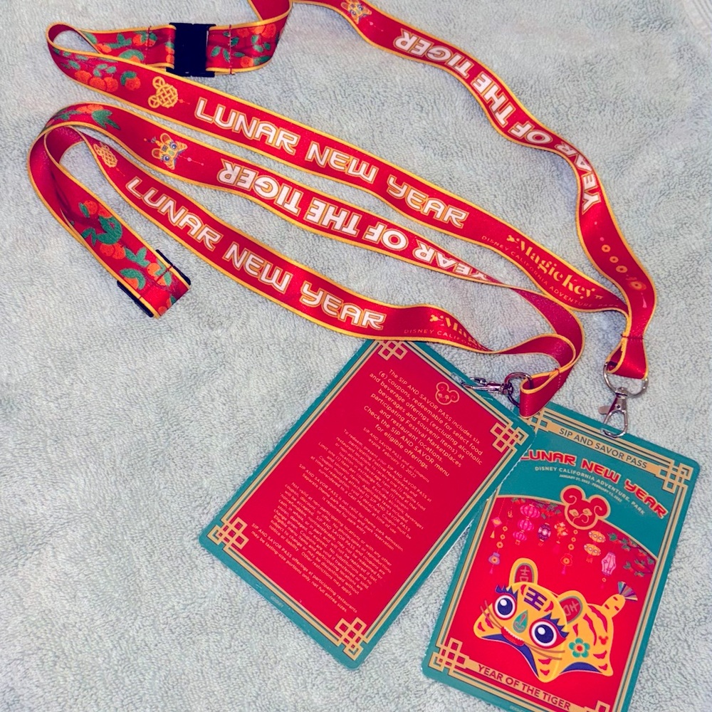 2x DISNEY California Adventure Lunar New Year, Year of the Tiger 2022 lanyards